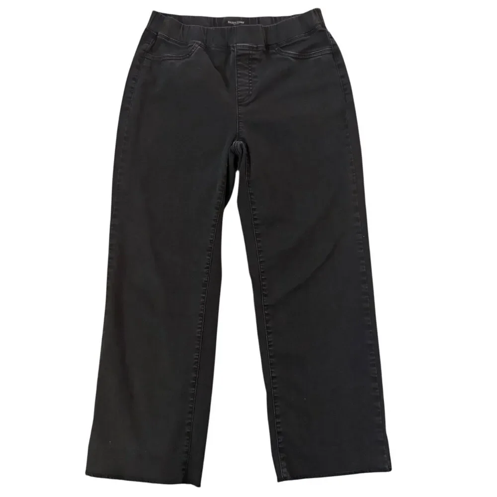 Eileen Fisher Women’s Petite Med Black Mid-Rise Skinny Jeans Stretch Made in USA